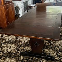 Dark Oak Extendable Refectory Dining Table