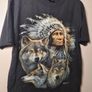 Vintage WILD t shirt American Indian and wolves print front and back Size medium Image 5