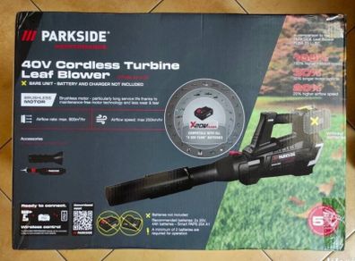 Parkside Performance 40V Cordless Brushless Hand Held Leaf Blower. Garden Household Indoor Outdoor Maintenance DIY