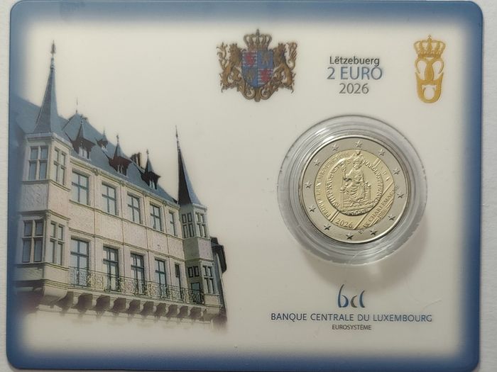 Luxembourg 2 Euro Brilliant Uncirculated Coin 2026 - 40th Anniversary of the Awarding of the International Charlemagne Prize to the Luxembourgish People