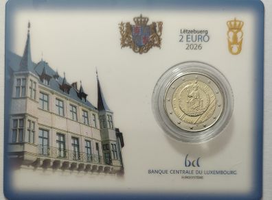 Luxembourg 2 Euro Brilliant Uncirculated Coin 2026 - 40th Anniversary of the Awarding of the International Charlemagne Prize to the Luxembourgish People