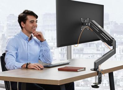 Adjustable single monitor arm