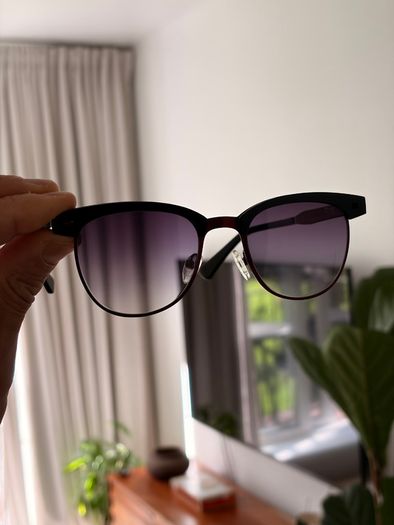 Chilli Beans Browline Sunglasses - Matte Black & Red