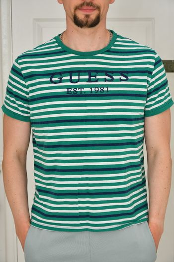 Guess Green and White Vintage T-Shirt XL