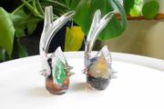 Glass Paperweights - Set of Two