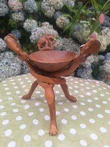 Vintage African Wooden Tripod Bowl