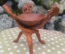 Vintage African Wooden Tripod Bowl