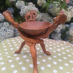Vintage African Wooden Tripod Bowl