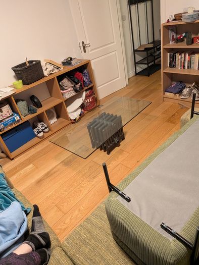 Glass topped coffee table for sale