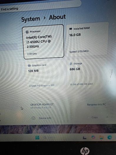HP Laptop I7