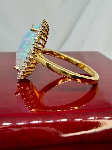 Opal Lab-Grown Diamond Halo Ring