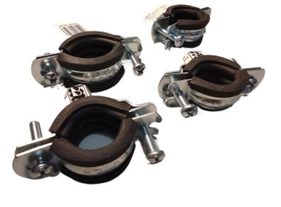 4pcs Metal Pipe Clamp with Rubber Rubber Cushioned Insulated Insulated Pipe Clamp With Screws Free inspection