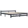 Bed Frame Dark Grey Solid Pine Wood 200x200 cm Image 3