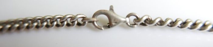 Vintage Unusual 925 Sterling Silver Chain Necklace length 20,5" - 25,18g