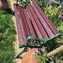 Garden Bench Cast iron fully restored seat outside outdoor garden sitting treated timber decorations, furniture patio  decking, home house cottage ignore flowers pots plants, garden statue chair  swing patio heater bbq hammock sun  farm shop gift Image 4