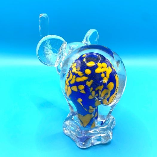 Vintage Murano Style Art Glass Elephant Paperweight