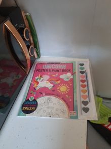 unicorn poster and paint book