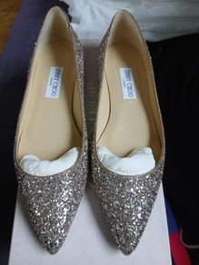 Brand new Jimmy Choo gold glitter shoes