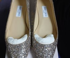 Brand new Jimmy Choo gold glitter shoes