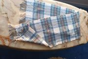 Lambswool "Blarney Woollen Mills" Blue Check Scarf.