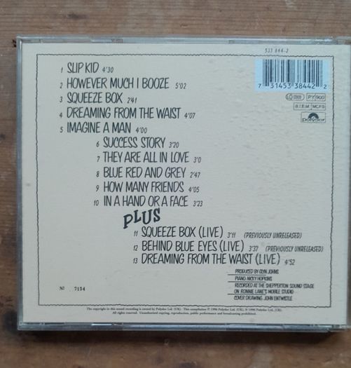 The Who By Numbers CD - 1996 - Excellent