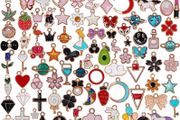 100Pcs Wholesale Bulk Lots Jewelry Making Charms Assorted Gold Plated Enamel Pendants for DIY Necklace Bracelet Earring Craft Supplies
