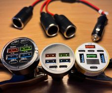 Cigarette lighter splitter and chargers.