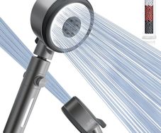 Hard Water Filter Shower Head with 6 Spray Modes(Not for Electric Showers), 360 Swivel Head & On/Off Pause Button, Removes Chlorine & Impurities for Skin & Hair Care