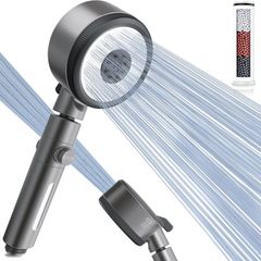 Hard Water Filter Shower Head with 6 Spray Modes(Not for Electric Showers), 360 Swivel Head & On/Off Pause Button, Removes Chlorine & Impurities for Skin & Hair Care