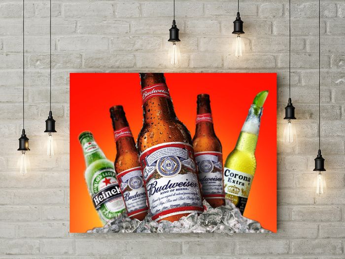 Beer bottles printed Wall picture 3mm foamex board printed picture on it wall board wall decor wall art picture