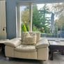 leather armchair ecru off white Image 2