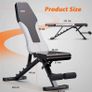 Adjustable Weight Bench Foldable Home Exercise Gym Workout Bench Incline Decline Flat Bench Press for Full Body Workout (FREE POSTAGE) Image 3