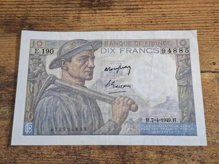 France, 10 Francs 1949 banknote, great condition - free standard postage