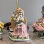 Pre Owned Vintage Victorian Style Porcelain Figurine Table Lamp & Matching Ornaments / Statuettes Set Image 3