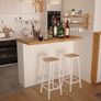 Bar Stools Square Base Set of 2, Tall Breakfast Bar Stools with Footrest for Kitchen, Industrial Style, for Dining Room, Party Room, 29.5 x 29.5 x 70CM Image 8