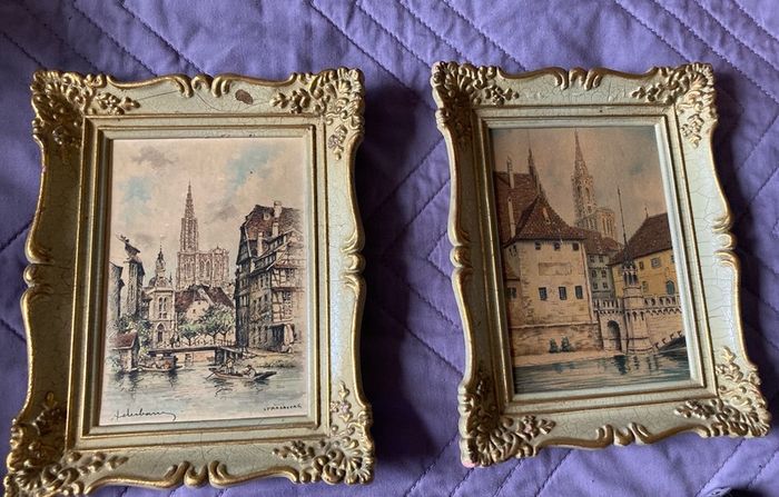 Pair of pictures of Strasbourg