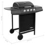 Gas BBQ Grill with 4 Burners Black Image 4