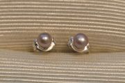 925 Sterling Silver Pink Pearl Earrings