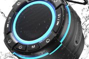 Shower Speaker Bluetooth FM Radio IPX7 Waterproof 12H Playtime RGB Lights Portable Speakers Wireless Bluetooth Mini Speaker with Suction Cup Hook for Bathroom Party Travel Outdoor
