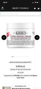 New KIEHL'S Ultra Facial Cream 125ml