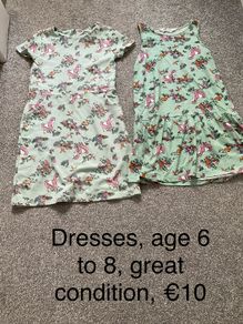 Dresses, age 6 to 8
