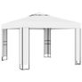 Gazebo with Double Roof and String Lights 3x3 m White Image 2