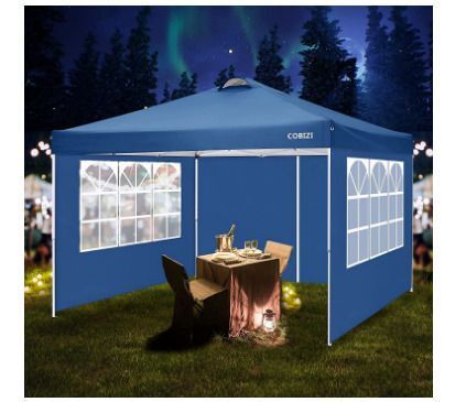 3 x 3 m Waterproof Popup Flat Gazebo with 4 Side Panels