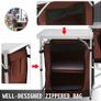 Brown Camping Outdoor Kitchen Table Cabinet Foldable Folding Cooking Storage Rack for BBQ Picnic X-Shaped Aluminum Alloy Bracket Image 3