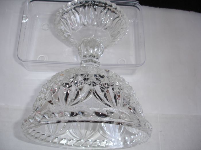 Antique Early American Clear Glass Compote Bowl circa late 1800's