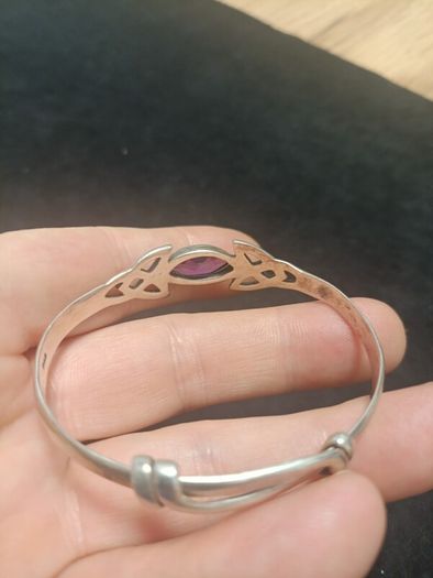 Celtic Silver Bracelet With Amethyst 925