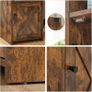 _Bedside Table with 1 Open Compartment and Door, Side Table for Bedroom, Living Room, Office, 40 x 40 x 60 cm, Vintage Brown Image 4