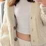 Cream knit Cardigan Image 3