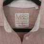 Marks Spencer red white stripe 100% pure linen shirt size 8-10 Image 4