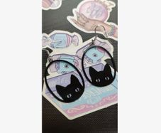 Witchy Black Earrings  - good luck charms :) - excellent gift idea